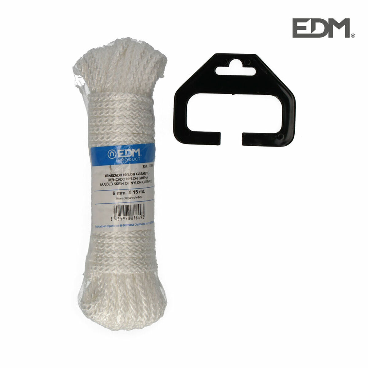Flätat rep EDM 87849 Vit Nylon 15 m