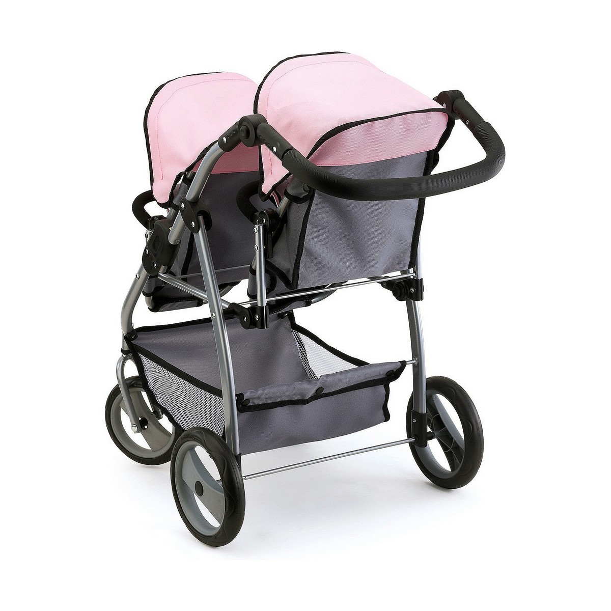 Dockvagn Reig Grå Rosa Dubblerad - 5