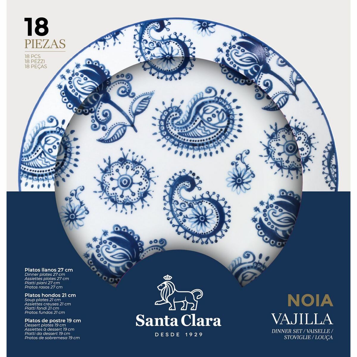 Matservis Santa Clara Noia 18 Delar Porslin Rund (2 antal) - 4