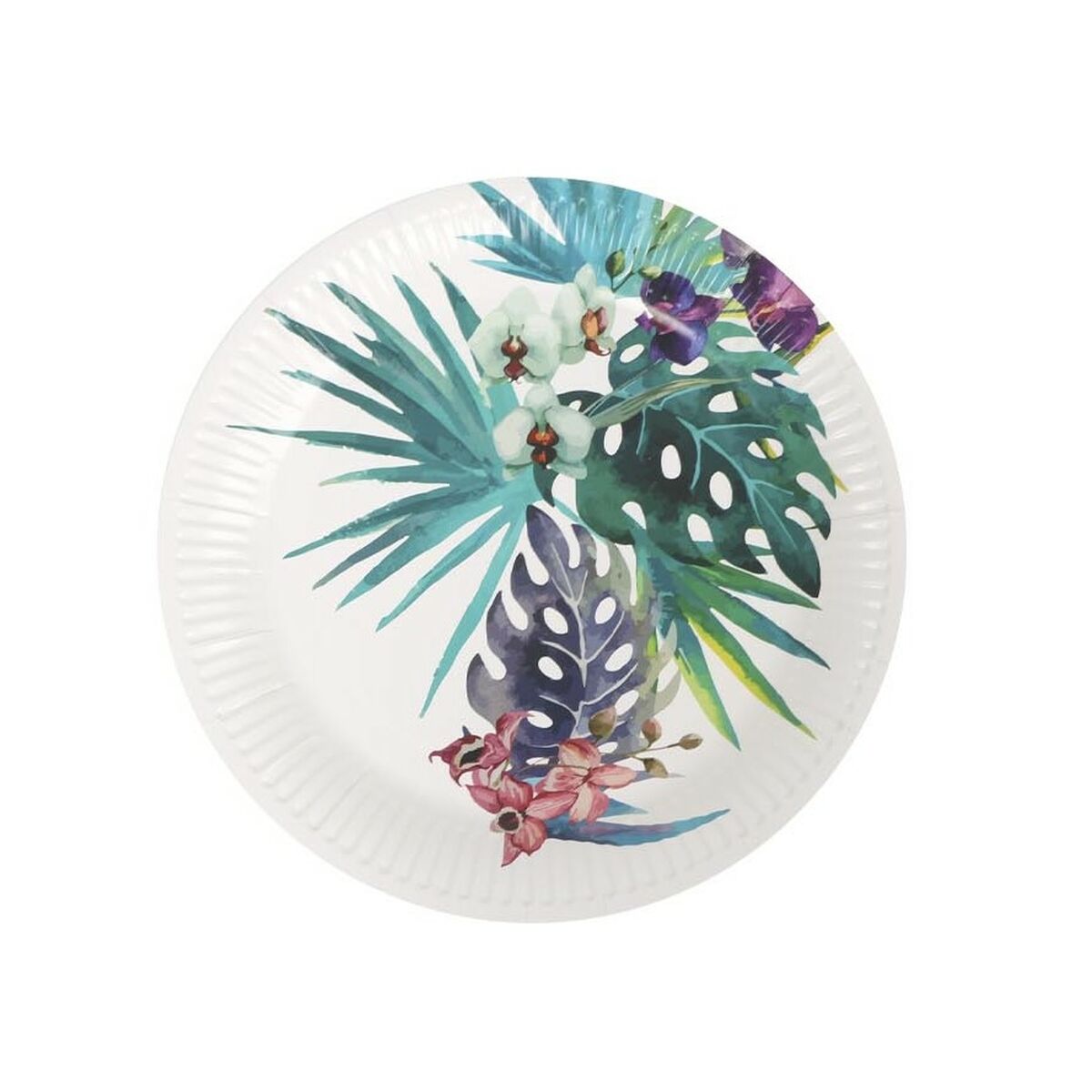 Tallriksset Algon Engångsanvändning Papp Tropiskt 8 Delar 23 cm (24 antal) - 2