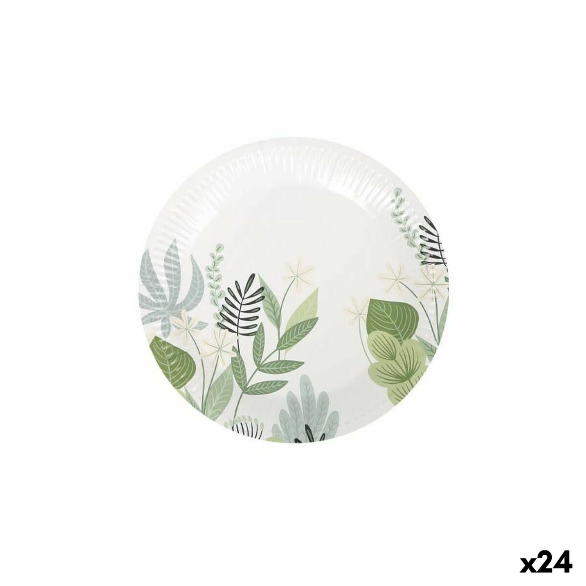 Tallriksset Algon Engångsanvändning Papp Blommig 12 Delar 18 cm (24 antal) - 3