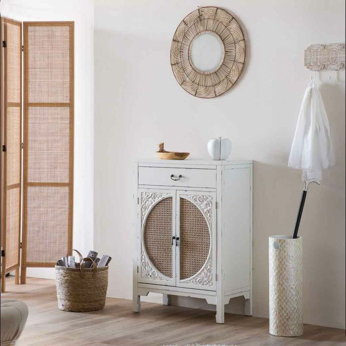 Skärm Alexandra House Living Naturell 200 x 2 x 120 cm - 2