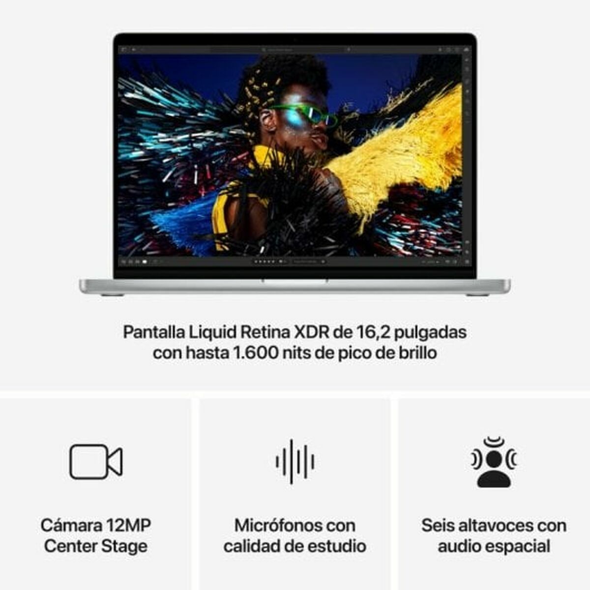 Bärbar dator Apple MX2T3Y/A 16,2" M2 24 GB RAM 512 GB SSD Qwerty Spanska - 6