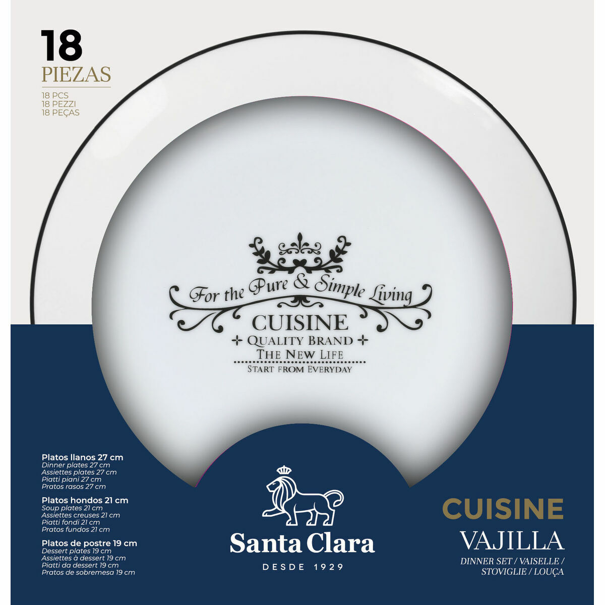 Matservis Santa Clara Cuisine Porslin Rund 18 Delar (2 antal) - 4