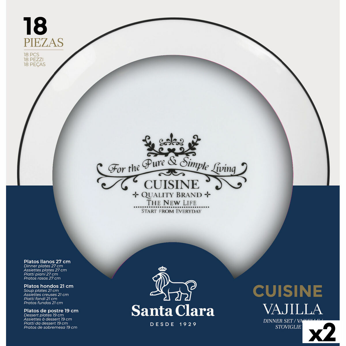 Matservis Santa Clara Cuisine Porslin Rund 18 Delar (2 antal)