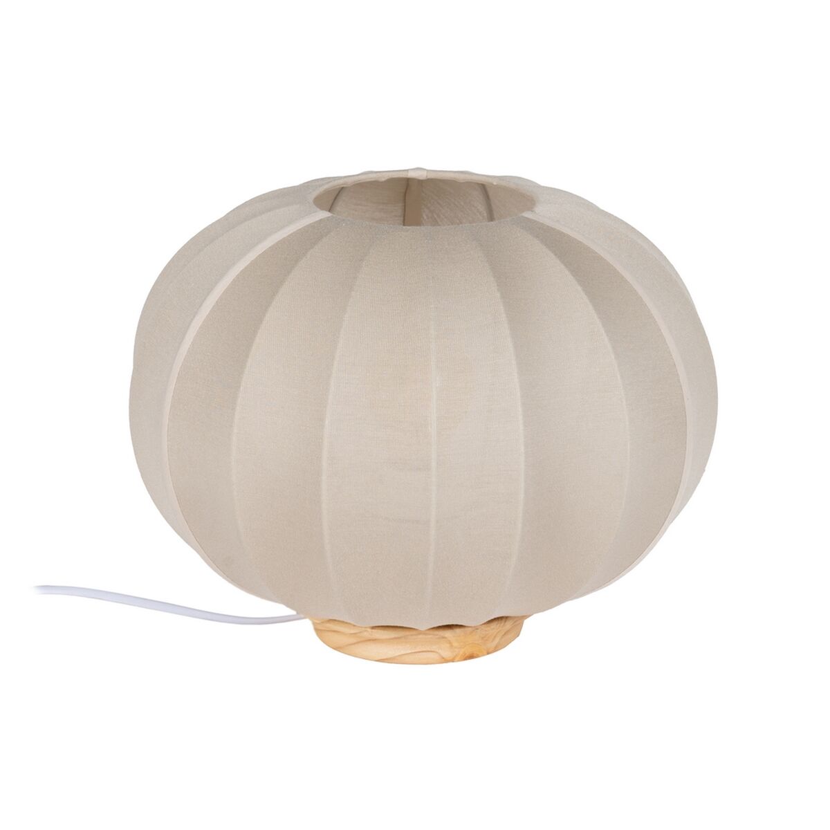 Bordslampa Beige Naturell Bomull Trä Metall 60 W 220-240 V 31,5 x 31,5 x 24,5 cm