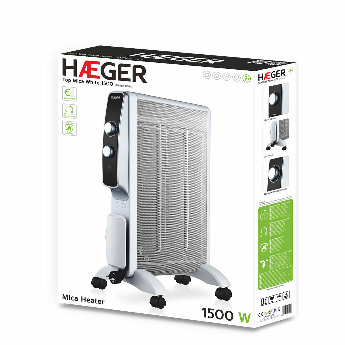 Värmeelement Haeger MH-15W.006A Vit 1500 W - 2