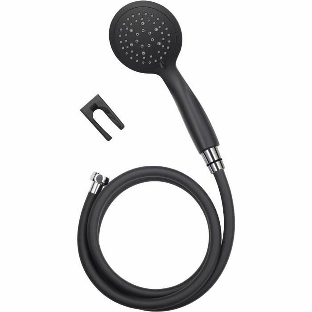 Ett duschhuvud med en slang för att rikta flödet Rousseau Combiflex Hebe Svart Svart matt PVC ABS 150 cm 5 Lägen