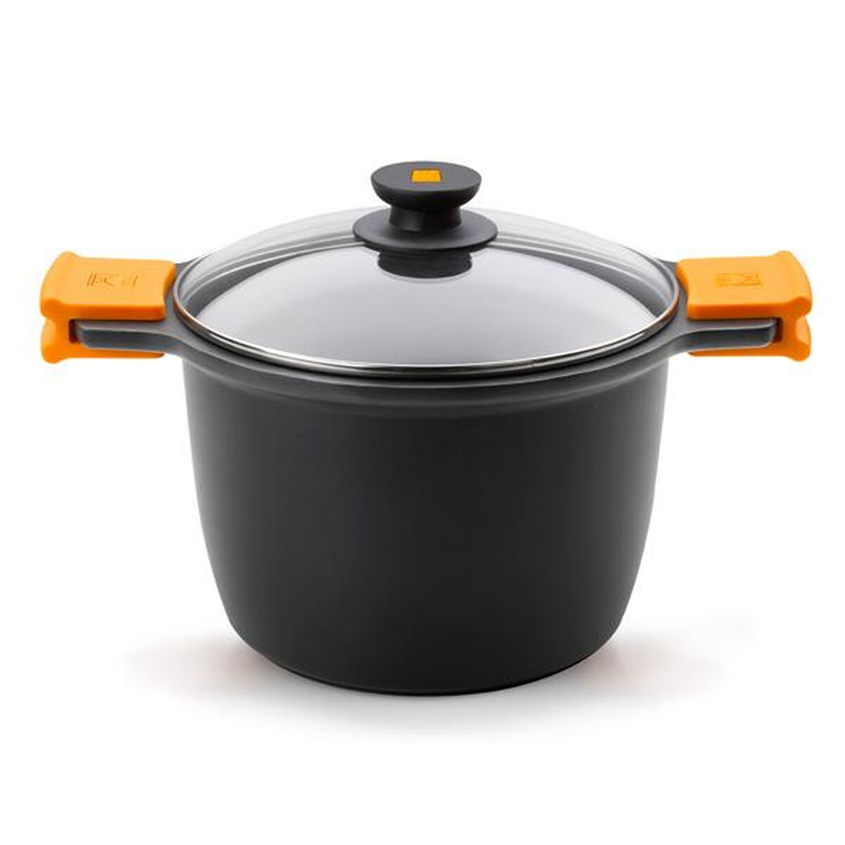 Kastrull med glaslock BRA Braisogona_A273903 Svart Svart/Orange Trä Aluminium Plast gjuta aluminium Ø 20 cm (1 antal) - 2