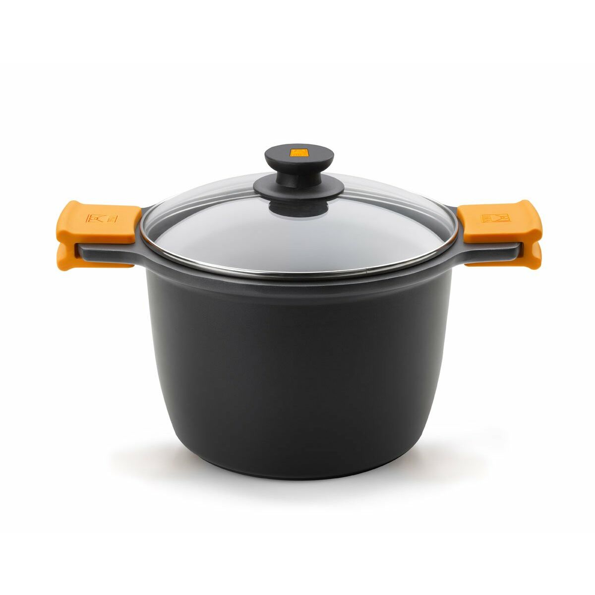 Kastrull med glaslock BRA Braisogona_A273903 Svart Svart/Orange Trä Aluminium Plast gjuta aluminium Ø 20 cm (1 antal) - 3