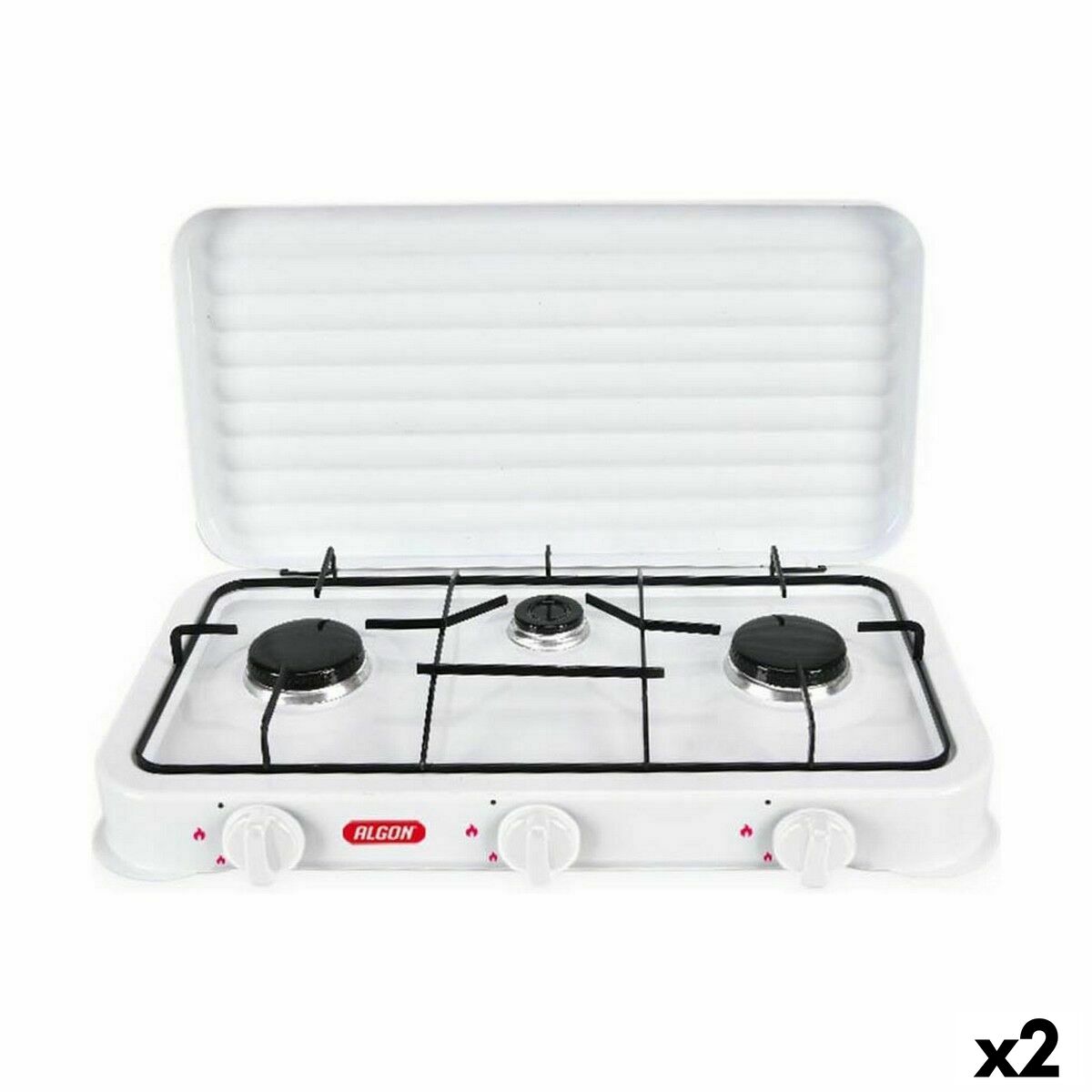 gaskök Algon Med lock Vit 5400 W 55 x 7 x 32 cm (2 antal)