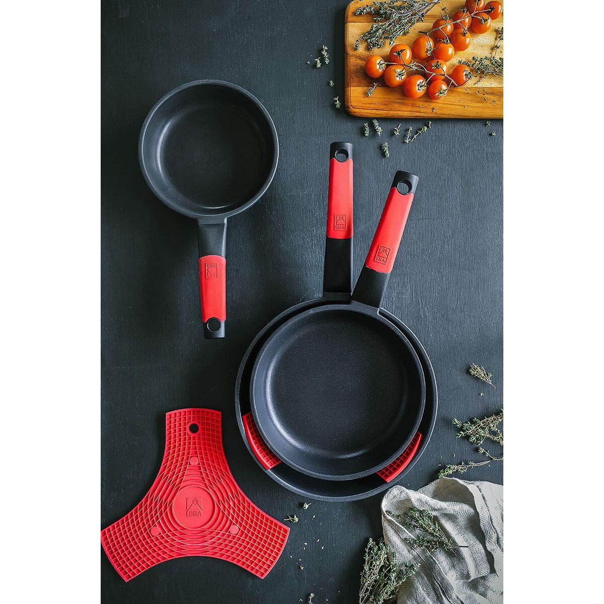 Non-stick-panna BRA A411220 Ø 20 cm Röd Rostfritt stål Aluminium - 4
