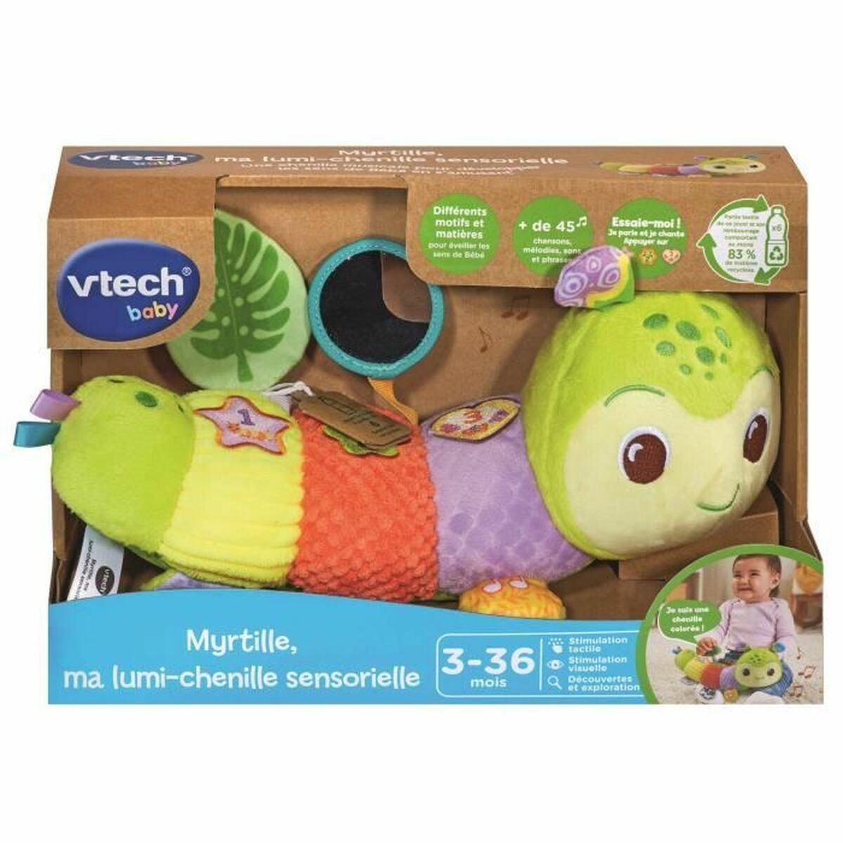 Utbildningsspel Vtech Baby Myrtille, ma lumi-chenille sensorielle (FR) - 4
