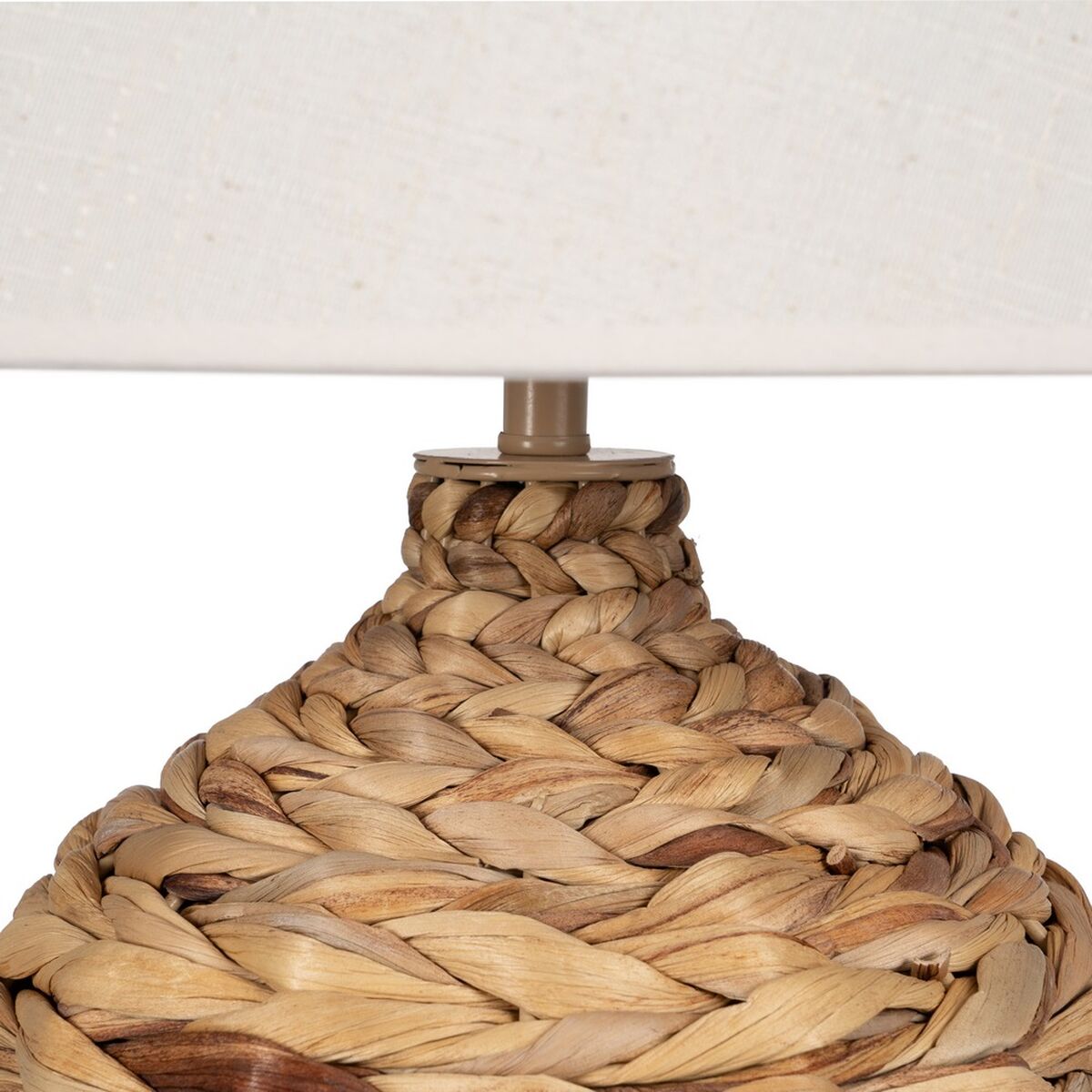 Bordslampa Kräm Naturell linne Järn Naturliga fibrer 60 W 220-240 V 40 x 40 x 69,5 cm - 3
