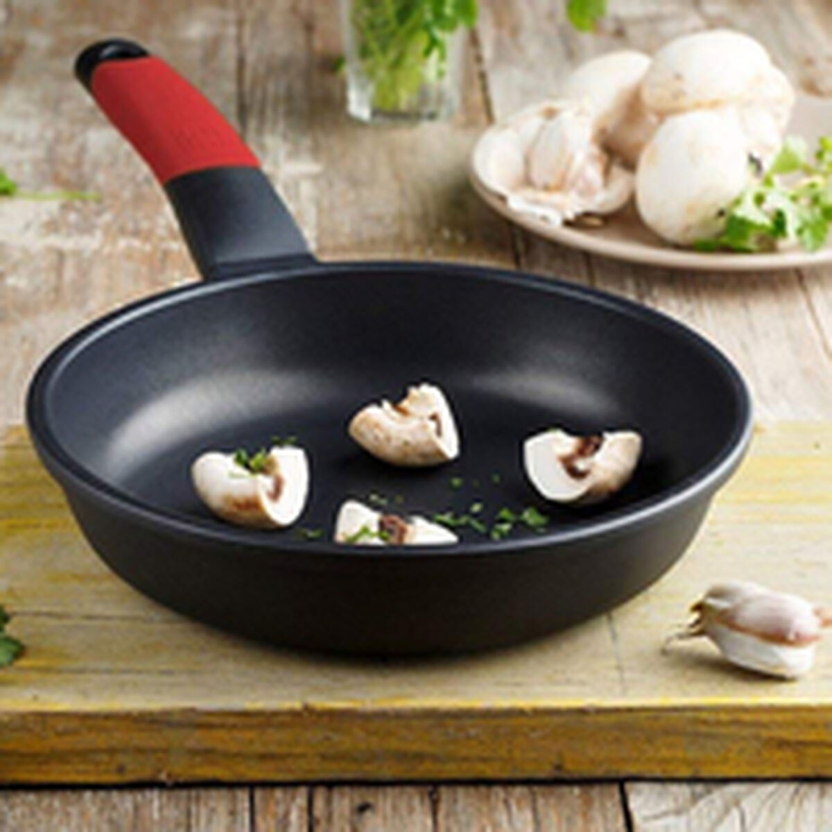 Non-stick-panna BRA A411224 Ø 24 cm Svart Röd Rostfritt stål Aluminium