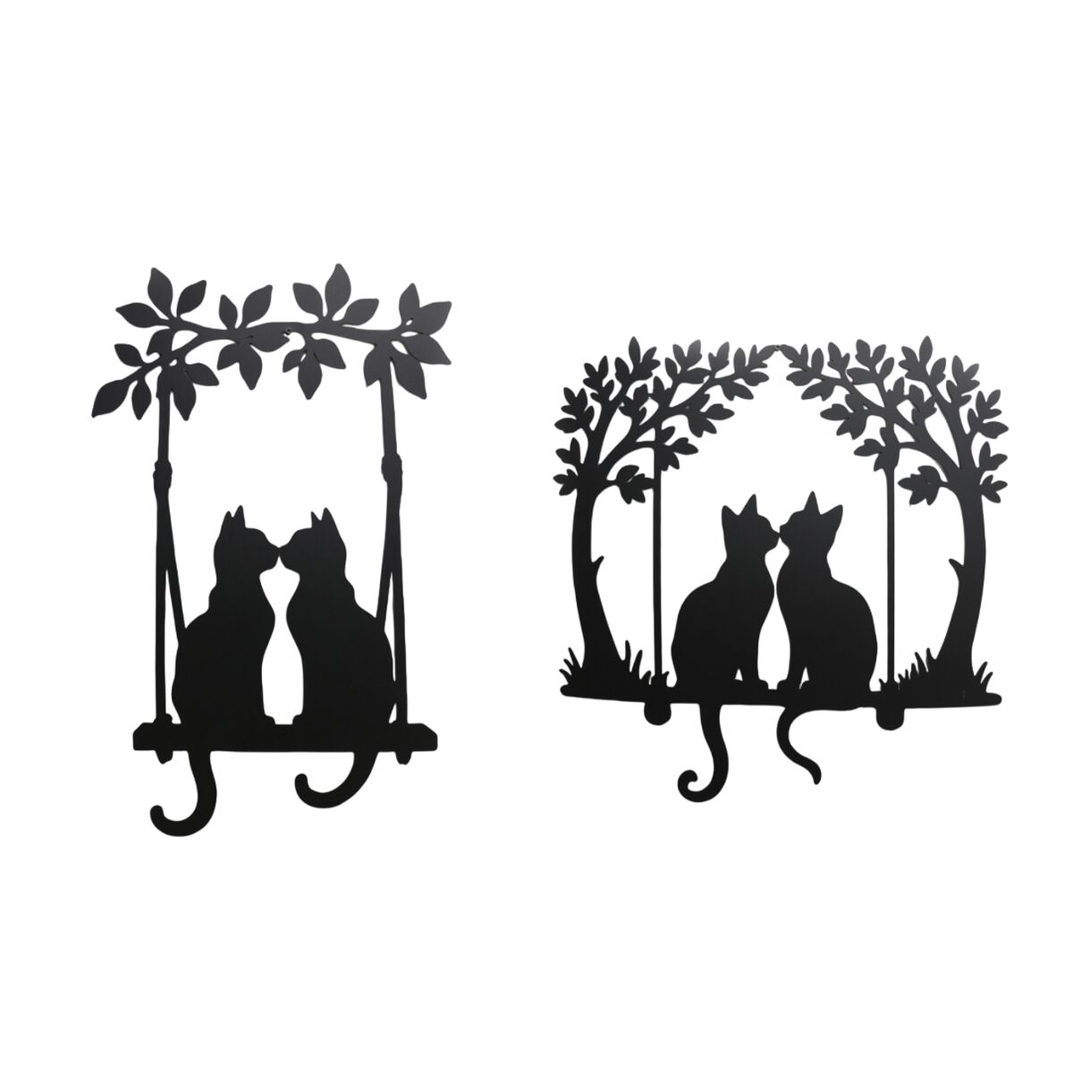 Prydnadsfigur Home ESPRIT Svart Katter Shabby Chic 43 X 1 X 70 CM (2 antal)