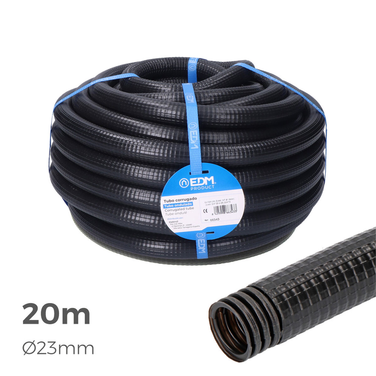 Korrugerad EDM 66363 Ferroplast  Ø 32 mm Extern Beklädd (20 m) (1 antal) - 4