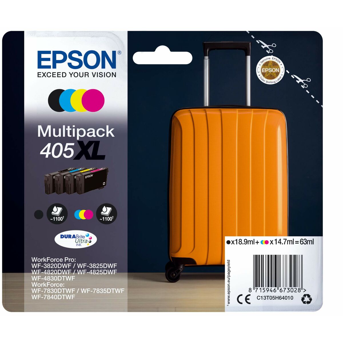 Original Bläckpatron Epson C13T05H64020 Svart Multicolour - 2
