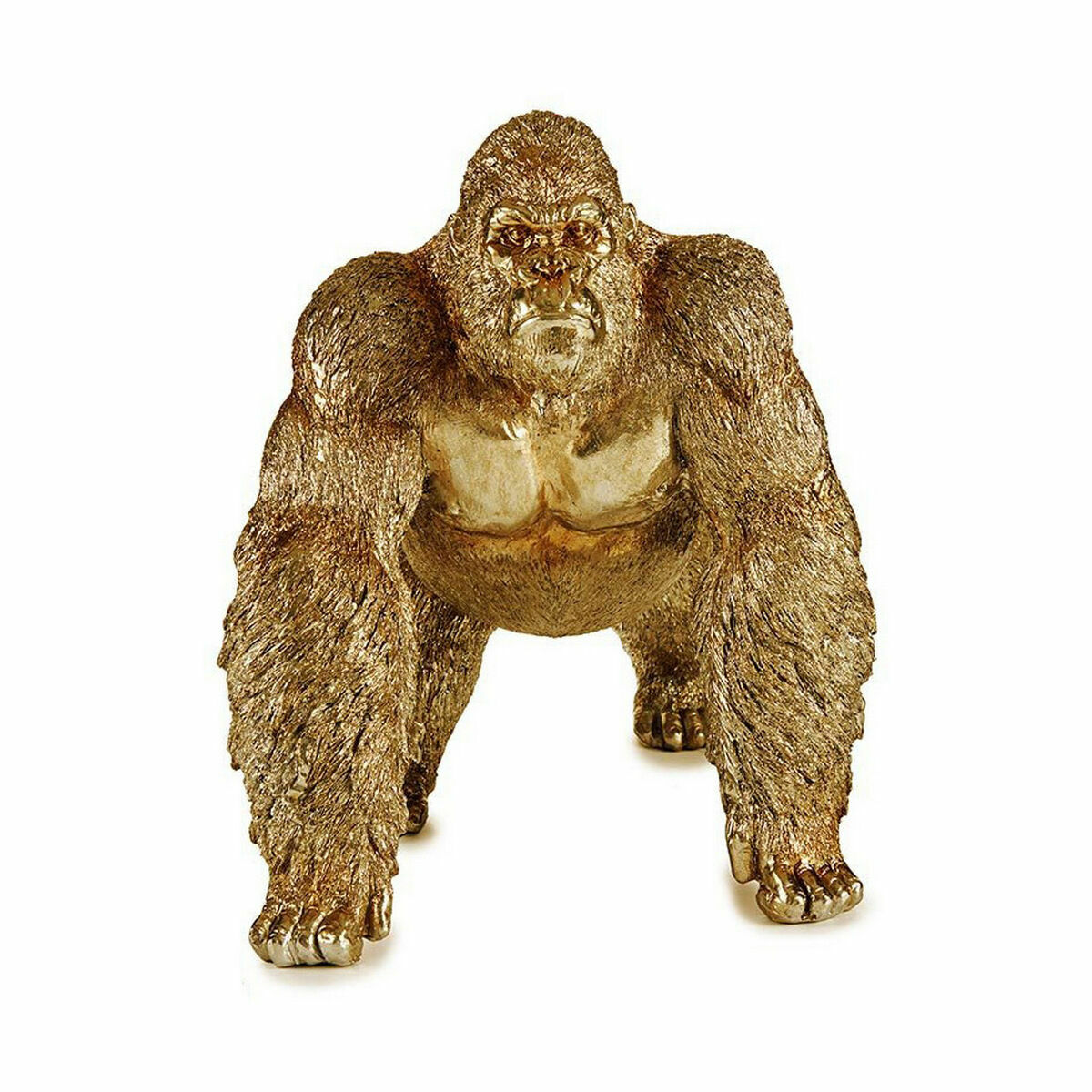 Prydnadsfigur Gift Decor Gyllene Gorilla 20 x 27,5 x 34 cm (2 antal) - 4