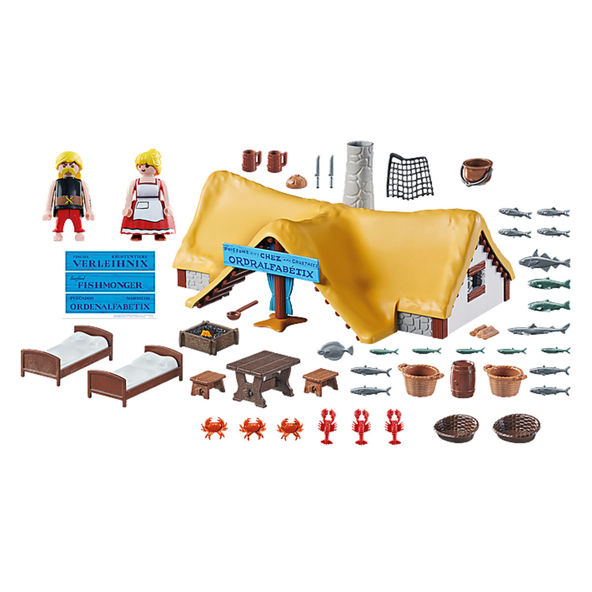Playset Playmobil Astérix: Ordralfabetix Hut 71266 73 Delar - 6