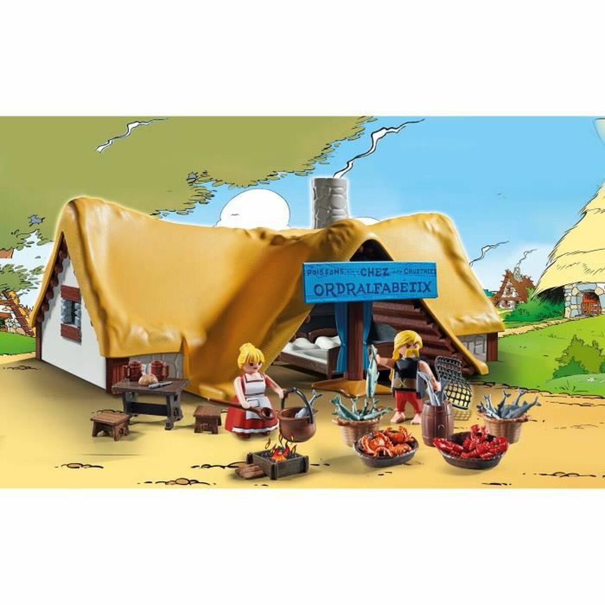 Playset Playmobil Astérix: Ordralfabetix Hut 71266 73 Delar - 2