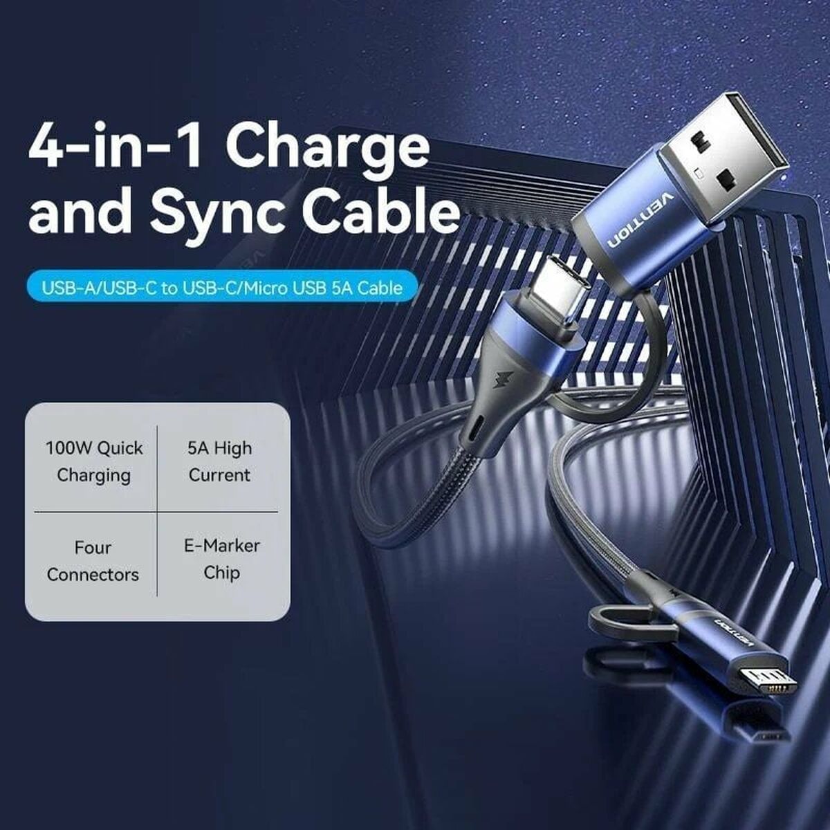 USB-C-kabel Vention CTLLF 1 m - 2