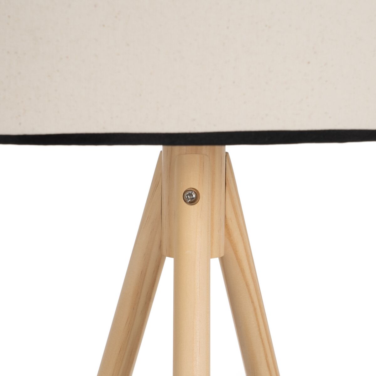 Golvlampa Svart Beige Trä Tyg 60 W 220-240 V 60 x 60 x 155 cm - 3