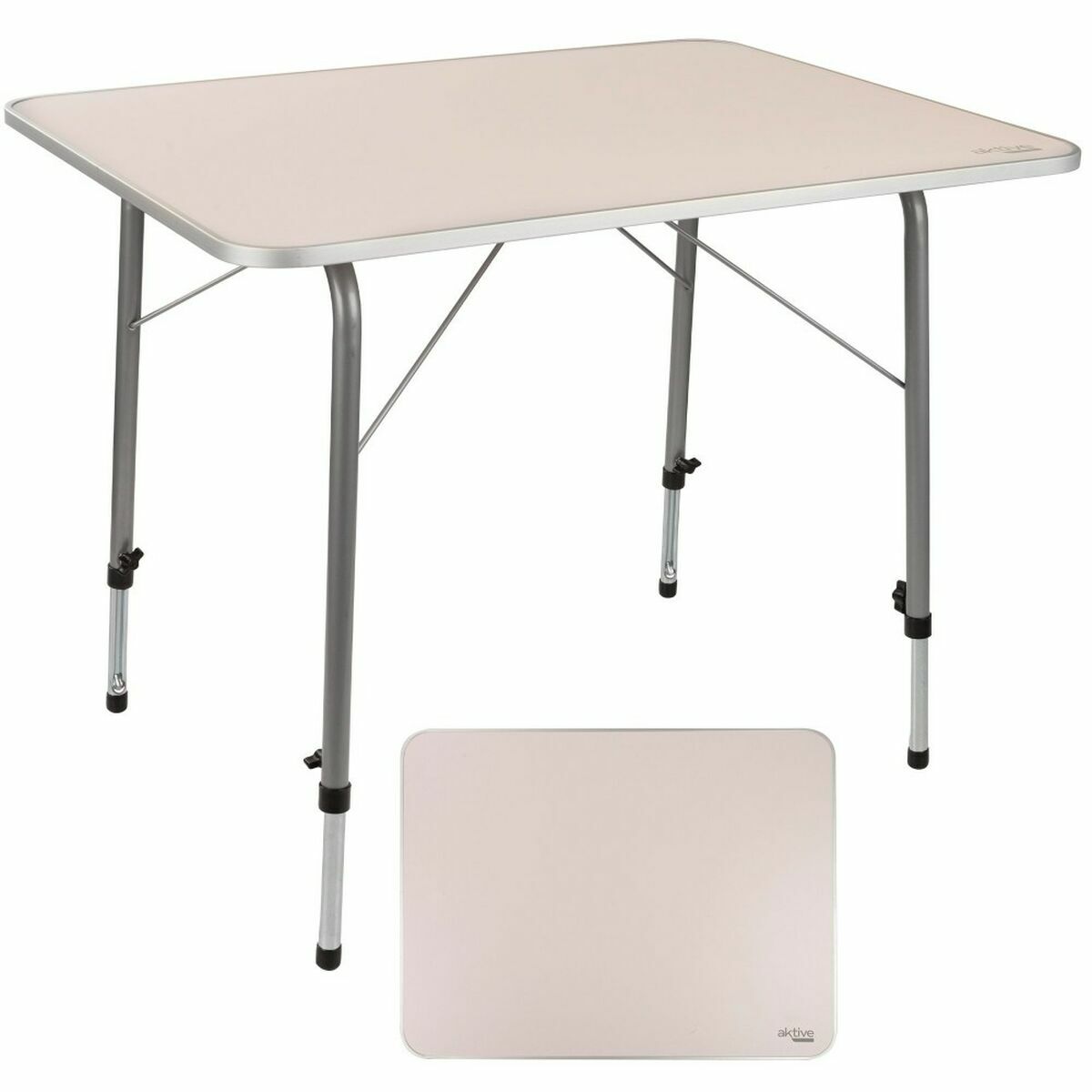 Bord Aktive 80 x 60 cm Vit Hopfällbar Camping