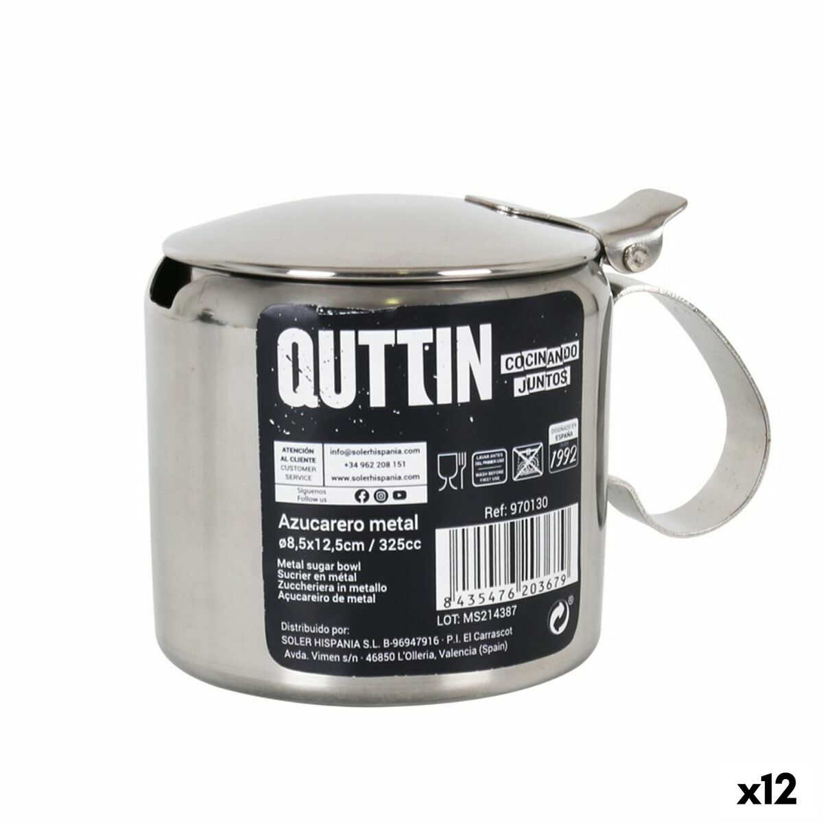 Sockerströare Quttin Quttin 325 ml 8,5 x 12,5 cm Metall 11 x 7,7 x 8 cm (12 antal)