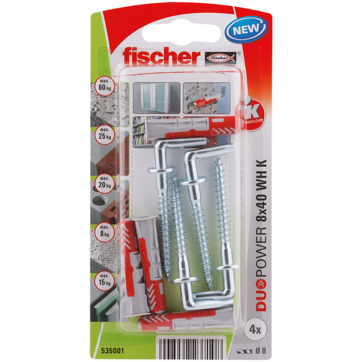 Bandhakar Fischer DuoPower 535001 Dobbar 8 x 40 mm 4 antal - 2