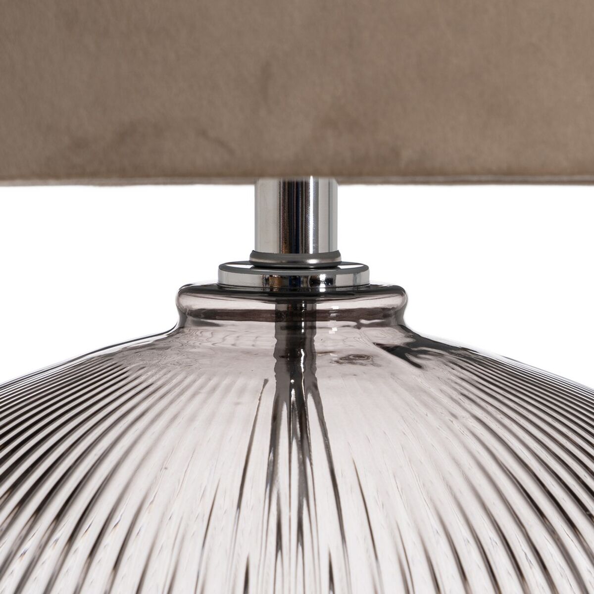 Bordslampa Beige Polyester Metall Glas 60 W 220-240 V 43 x 43 x 66 cm - 3
