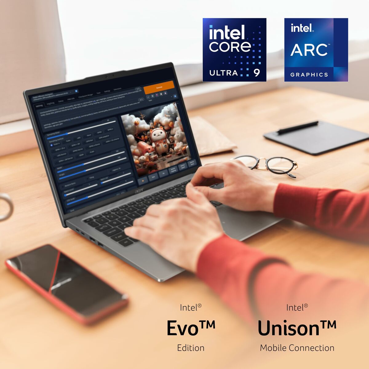 Bärbar dator Acer NX.KWMEB.002 14" Intel Core Ultra 7 155u 16 GB RAM 512 GB SSD - 3