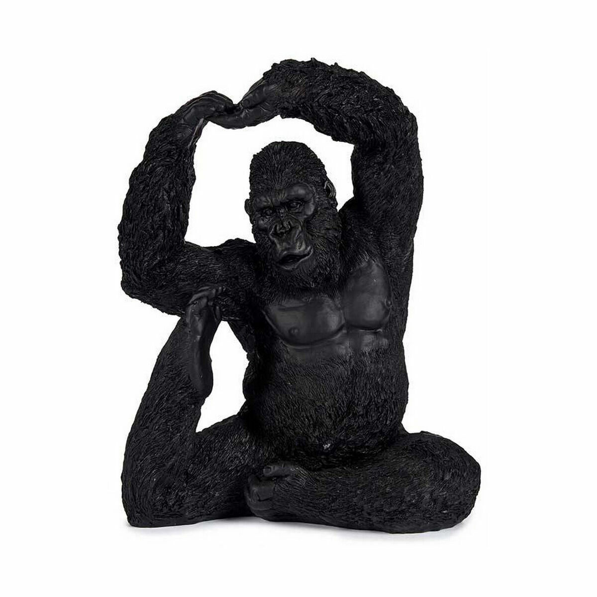 Prydnadsfigur Gift Decor Svart Gorilla Yoga 15,2 x 31,5 x 26,5 cm (3 antal) - 4