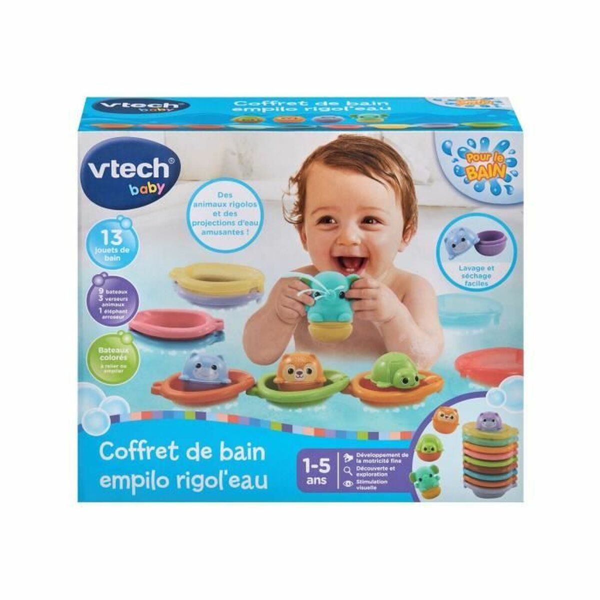 Utbildningsspel Vtech Baby Coffret de Bain empilo rigo l´eu (FR) - 4