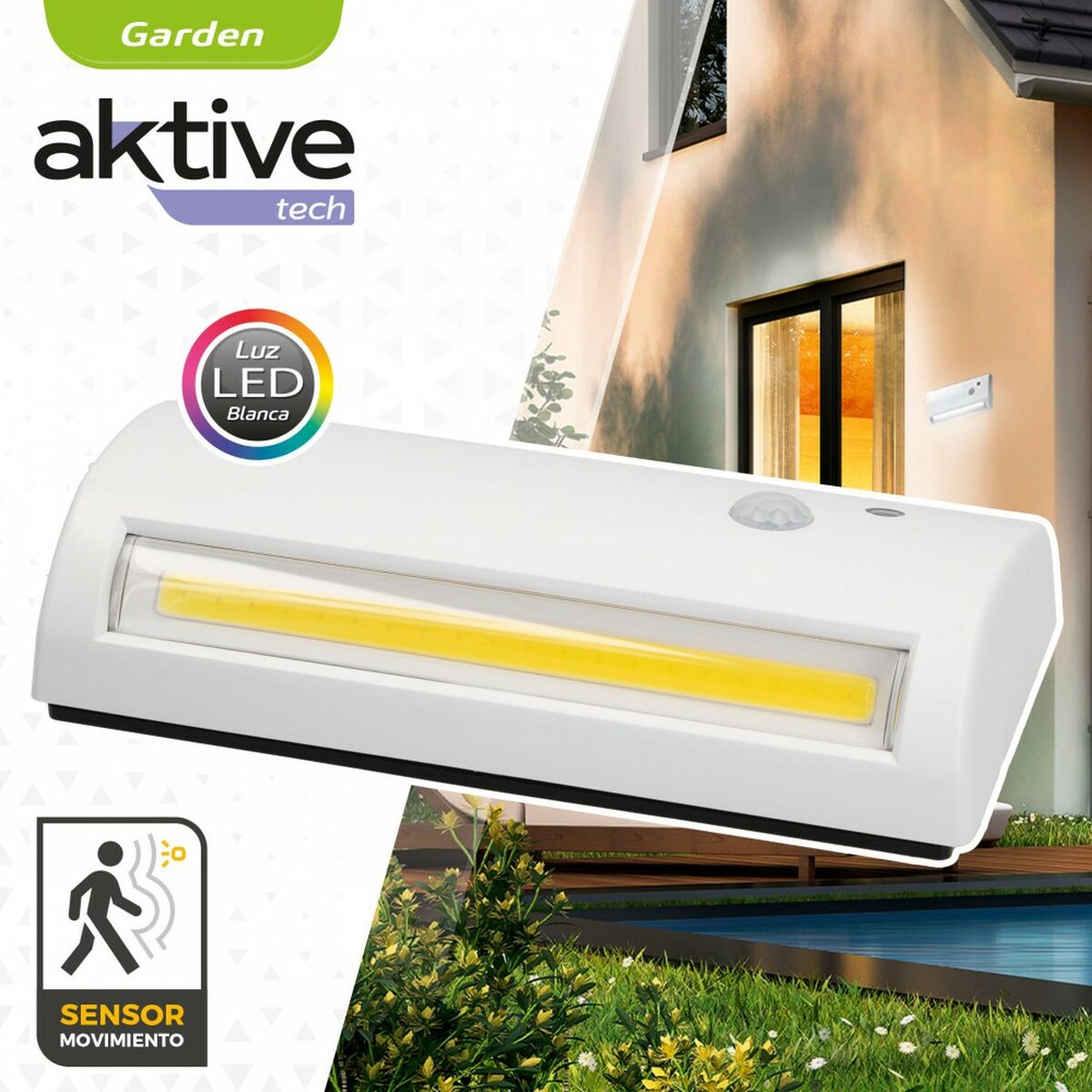 LED-lampa Aktive 14,5 x 3,5 x 6,5 cm Vägg Extern (12 antal) - 3