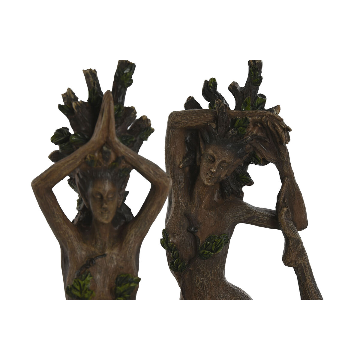 Prydnadsfigur Home ESPRIT Brun Yoga Indier 13 x 6 x 16 cm (2 antal) - 3