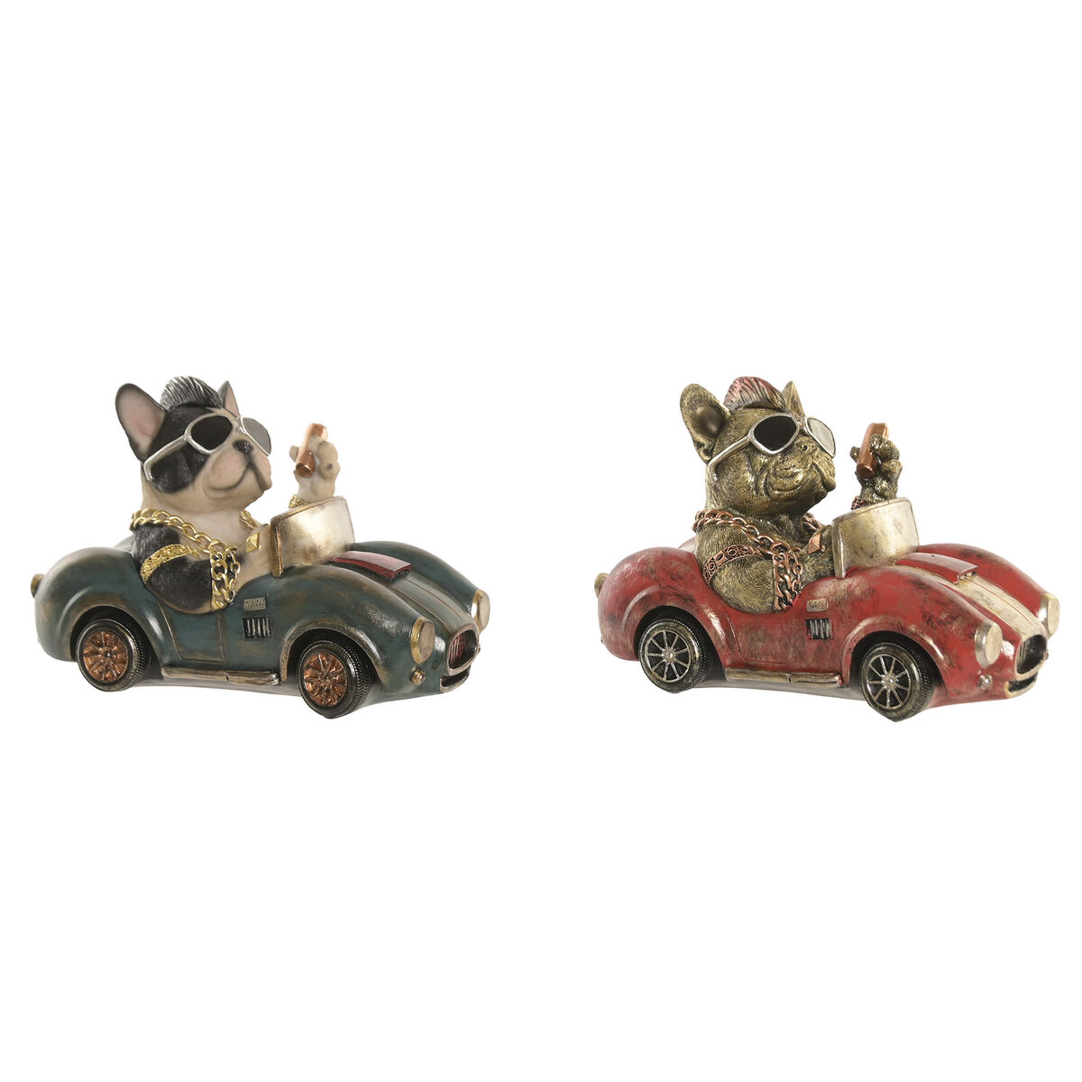 Prydnadsfigur Home ESPRIT Multicolour Hund Loft (2 antal)