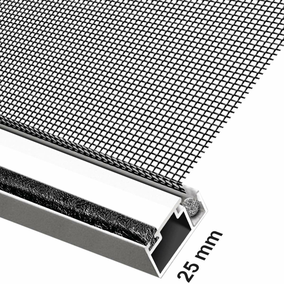Myggnät Schellenberg Dörr Glasfiber Aluminium Vit (100 x 210 cm) - 3