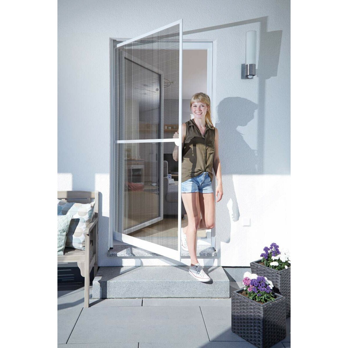 Myggnät Schellenberg Dörr Glasfiber Aluminium Vit (100 x 210 cm) - 4