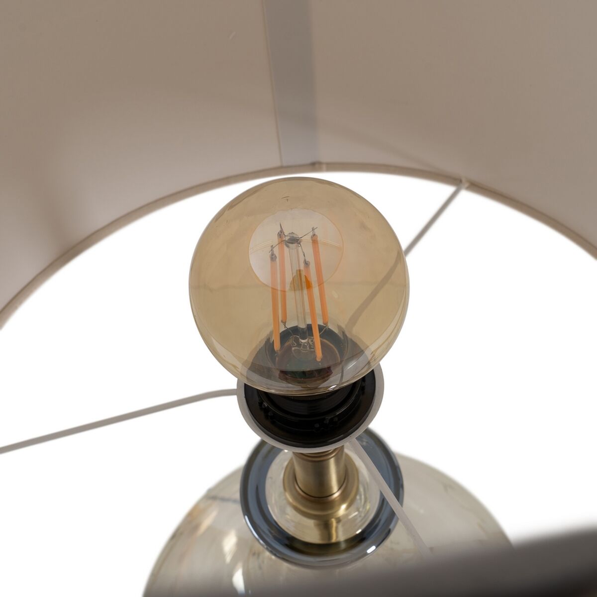 Bordslampa Gyllene Polyester Metall Glas 60 W 220-240 V 39 x 39 x 89 cm - 5