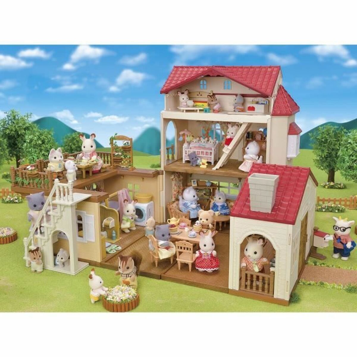 Playset Sylvanian Families Red Roof Country Home Miniatyrhus Kanin - 5