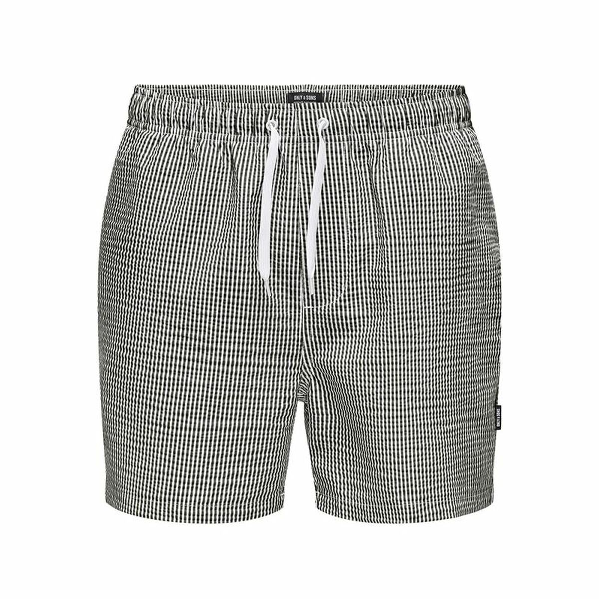 Baddräkt Herr Only & Sons Onsted Stripe Seersucker Vit Svart