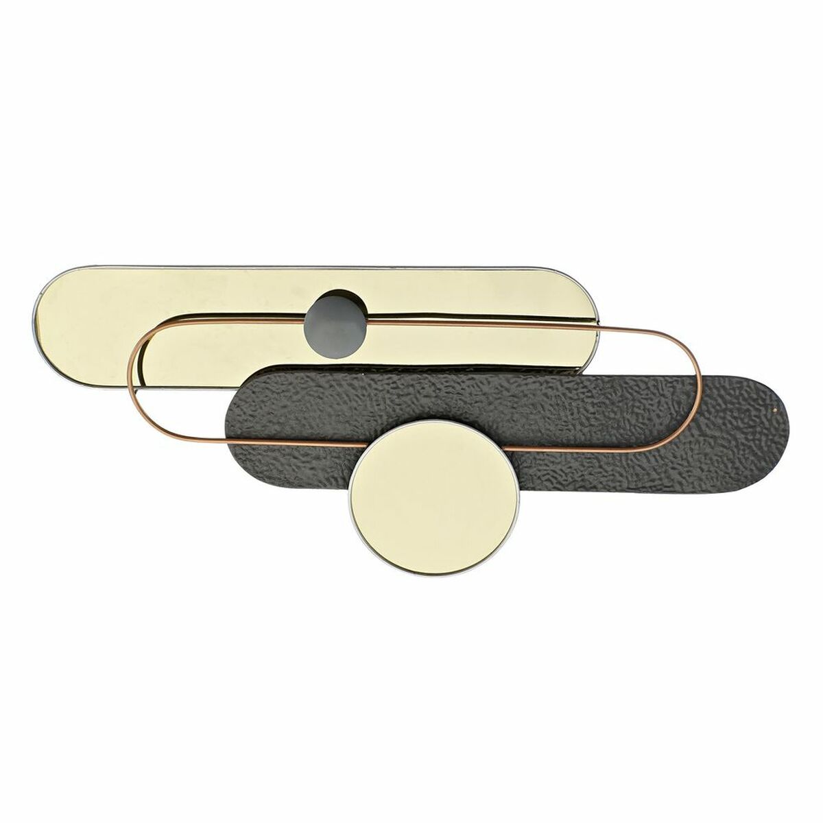Väggdekoration DKD Home Decor Grå Gyllene Metall PVC Modern (96 x 5 x 40,6 cm) - 7