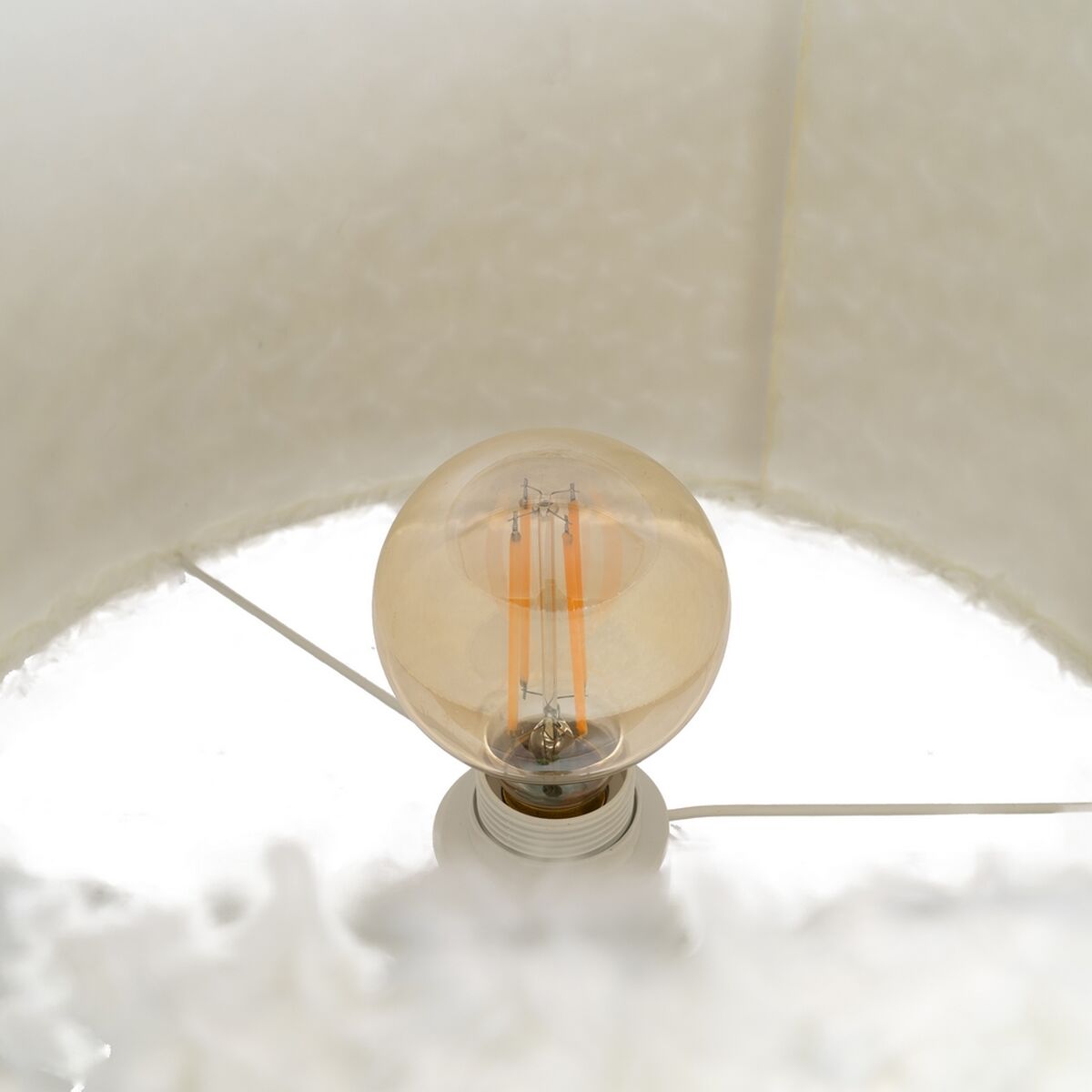 Golvlampa Vit Gyllene Metall Tyg 60 W 220-240 V 40 x 40 x 146 cm - 5