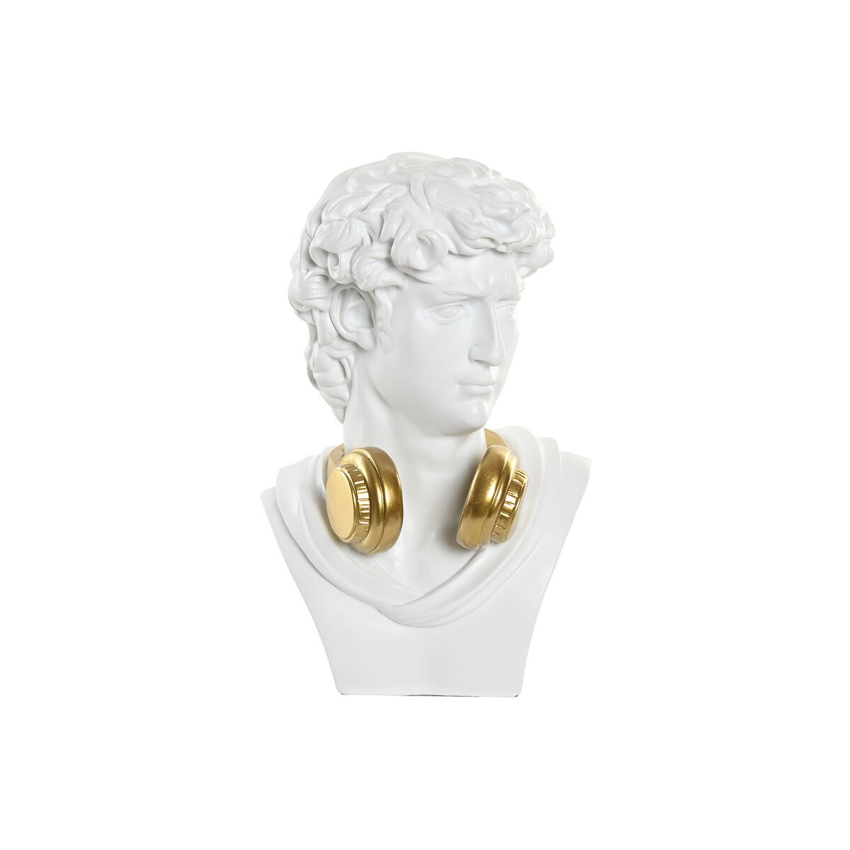 Prydnadsfigur Home ESPRIT Vit Gyllene Byst 19,5 x 16 x 30 cm