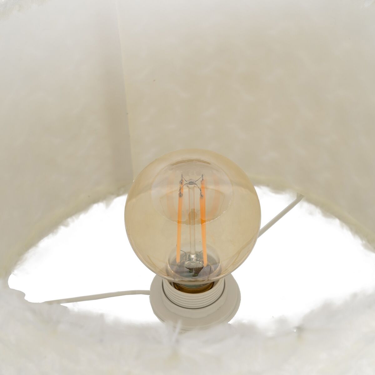 Bordslampa Vit Gyllene Metall Tyg 60 W 220-240 V 30 x 30 x 51 cm - 5