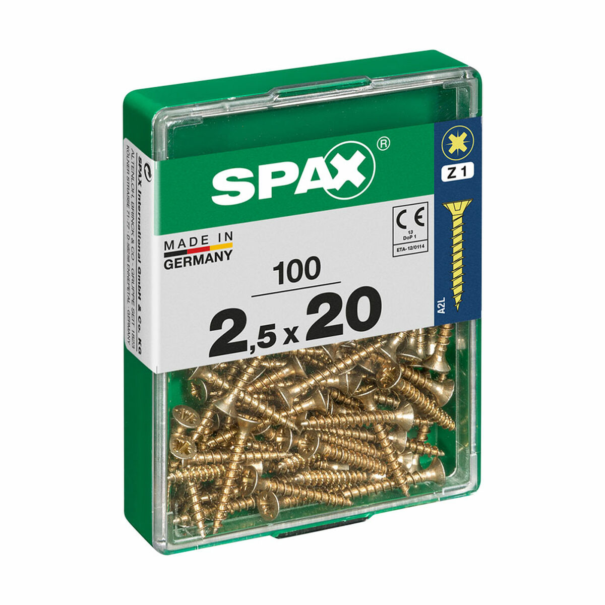Låda med skruvar SPAX Träskruv Platt huvud (2,5 x 20 mm) - 2