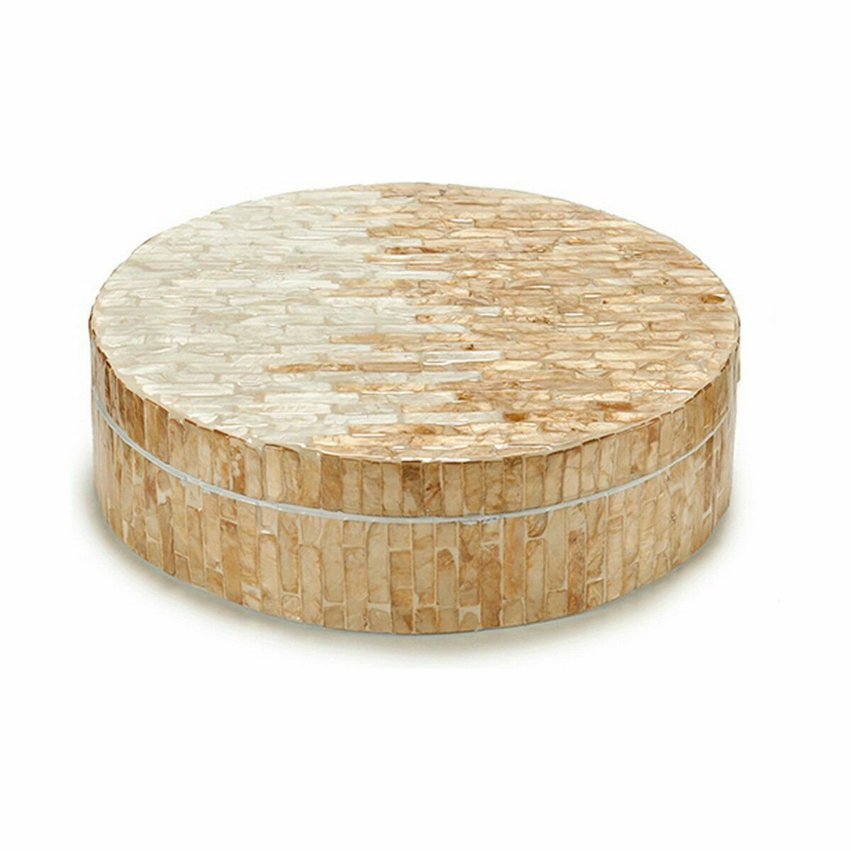 Dekorationslåda Vit Beige Pärlemor spånskiva 25 x 8 x 25 cm (4 antal) - 3