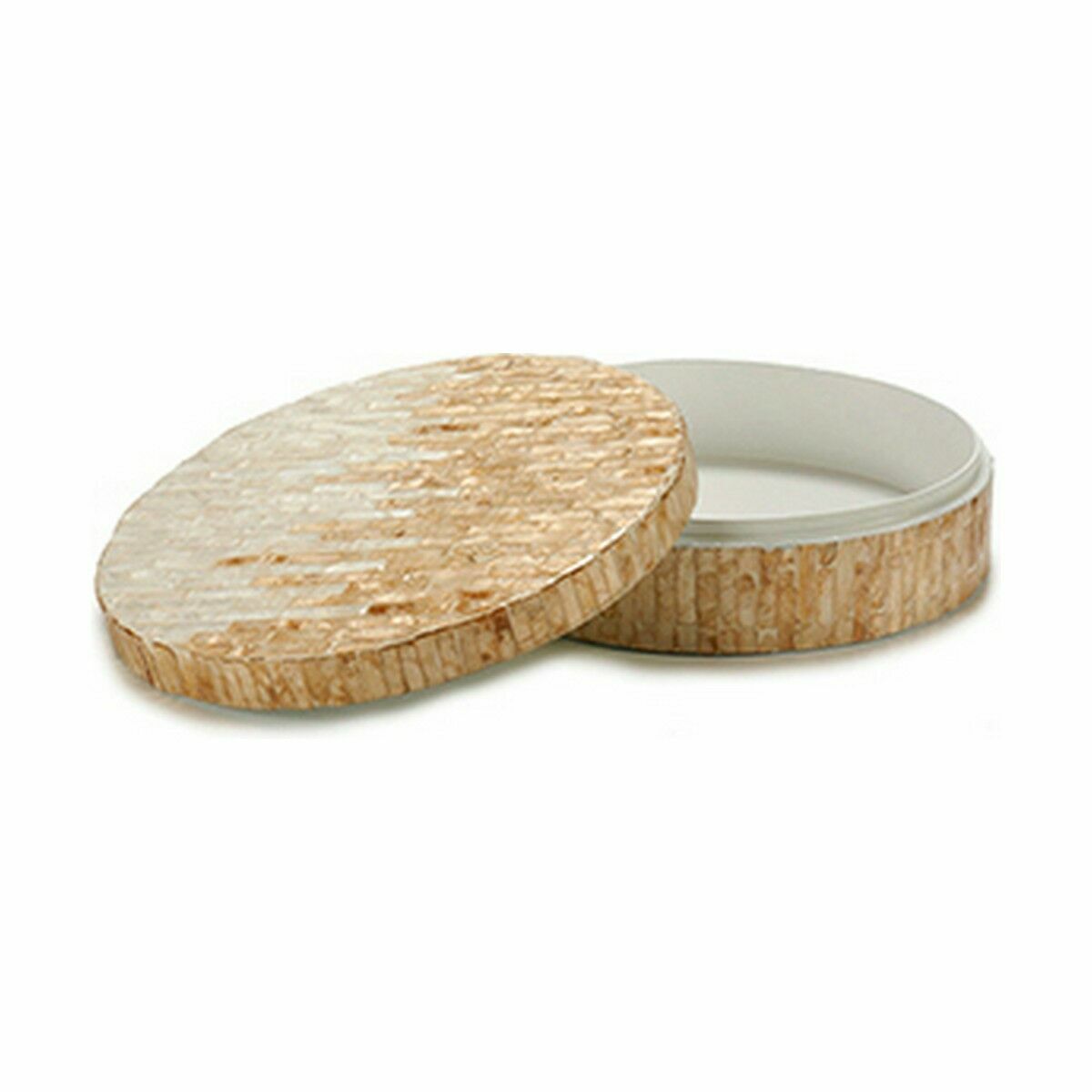 Dekorationslåda Vit Beige Pärlemor spånskiva 25 x 8 x 25 cm (4 antal) - 2