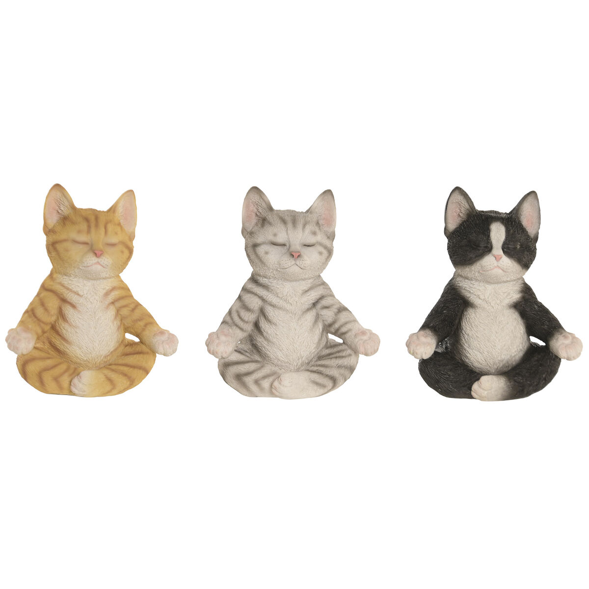 Prydnadsfigur Home ESPRIT Multicolour Katter (3 antal)
